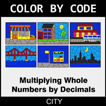 Multiplying Whole Numbers by Decimals - Coloring Worksheets | Color by Code