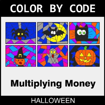 Halloween: Multiplying Money - Coloring Worksheets | Color by Code