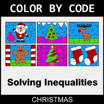 Christmas: Solving Inequalities with Addition & Subtraction - Coloring Pages