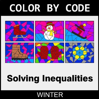 Winter: Solving Inequalities with Addition & Subtraction - Coloring Worksheets