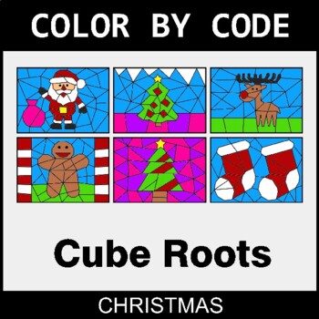 Christmas: Cube Roots - Coloring Worksheets | Color by Code