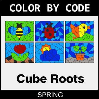 Spring: Cube Roots - Coloring Worksheets | Color by Code