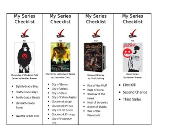 Preview of 77 Library MG/YA Book Series Book Marks (or Shelf Markers)