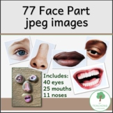 77 Photo Graphics of Face Parts for teaching about emotion