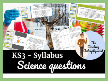 Preview of 777 Biology / Chemistry / Physics KS3 Science Questions UK syllabus aligned