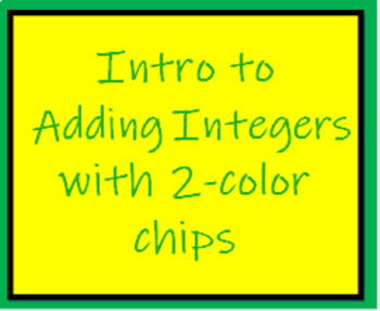 Preview of 7.NS.1d Adding Integers with Models, 2 color chips