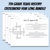 7TH GRADE TEXAS HISTORY FULL YEAR CROSSWORD BUNDLE!