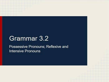 Preview of 7th-10th Grammar Lecture 3.2: Possessive, Reflexive, and Intensive Pronouns