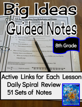 Preview of 7th & 8th Grade Big Ideas Guided Notes