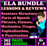 7th & 8th Grade ELA Worksheets. 156 Grammar Lessons & Revi