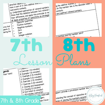 Preview of 7th & 8th Grade Math Modules 1-6 & 1-7 Lesson Plan Bundle