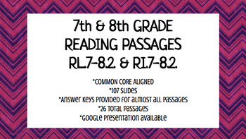 Preview of 7th & 8th Grade Reading Passages - RL.7.2./RI.7.2. - RL.8.2./RI.8.2.