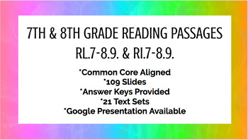 Preview of 7th & 8th Grade Reading Passages - RL.7.9./RI.7.9. - RL.8.9./RI.8.9.