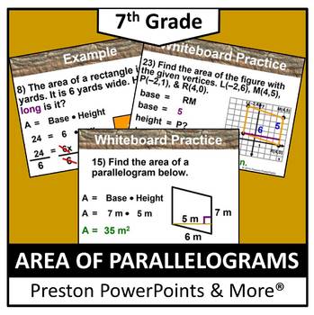 Preview of (7th) Area of Parallelograms in a PowerPoint Presentation