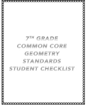 Preview of 7th CCSS Geometry Standards Student Checklist