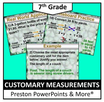 Preview of (7th) Customary Measurements in a PowerPoint Presentation