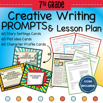 Preview of 7th Grade 180 Creative Writing Prompts and Lesson Plan | CCSS