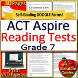 7th Grade ACT Aspire Test Prep Reading Practice Tests Print+ SELF-GRADING GOOGLE