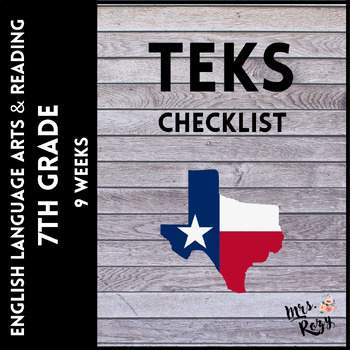 Preview of ELAR TEKS Checklist 7th Grade (9 Weeks Checks)