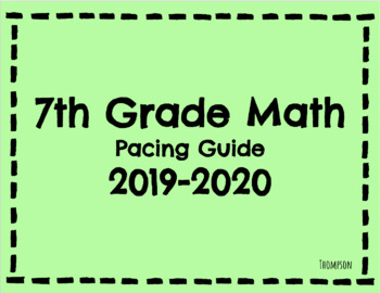 Preview of 7th Grade Advanced Math Pacing Guide (editable)