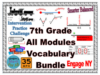 Preview of 7th Grade All Engage NY Module Vocabulary Cards - Editable Bundle- SBAC