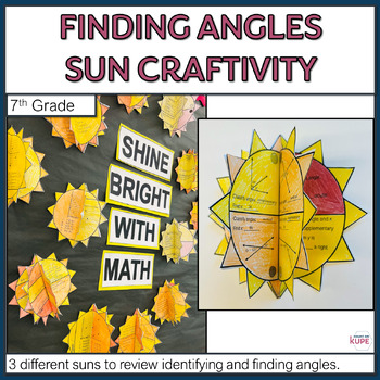 Preview of 7th Grade Angles Sun Craftivity and Math Bulletin Board