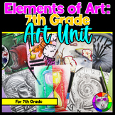 7th Grade Art Lessons, Elements of Art Unit and Time Art P
