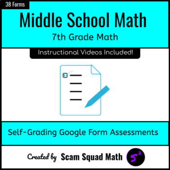 Preview of 7th Grade Assessments | Self-Grading Google Forms Bundle