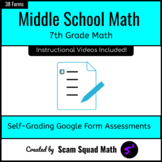 7th Grade Assessments | Self-Grading Google Forms Bundle
