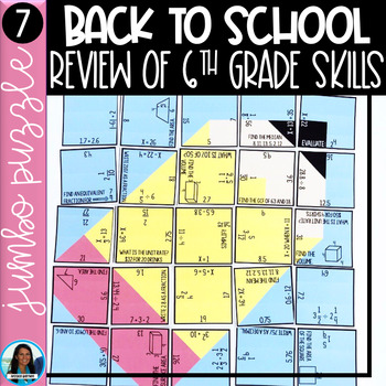 7th Grade Math Back To School Jumbo Puzzle Review By Jessica Barnett Math