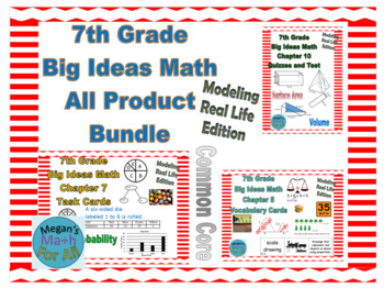 Preview of 7th Grade Big Ideas Math All Resource Bundle - Modeling Real Life - Editable