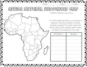 7th Grade Blank Natural Resources Map BUNDLE by The Global Peach