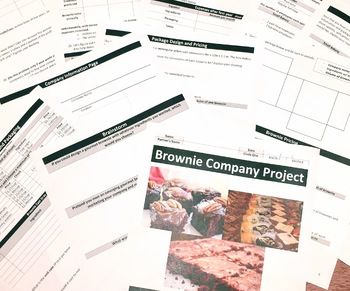Preview of Brownie Company Project- 7th Grade- End Of Year Review
