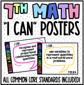 7th Grade Math Common Core State Standards Math Posters | Classroom