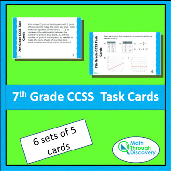 Preview of 7th Grade CCSS Task Cards
