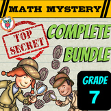 7th Grade COMPLETE Math Mystery Bundle - CSI Math Review A