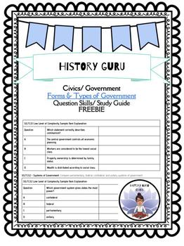 Preview of 7th Grade Civics Study Guide Forms, Types, and Systems of Gov't {History Guru}
