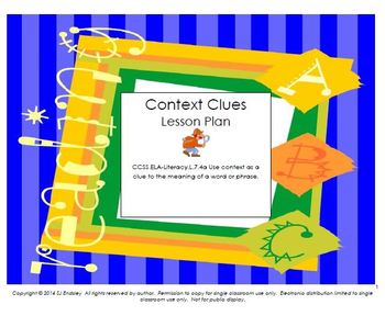 Preview of Context Clues L.7.4a Lesson Plan