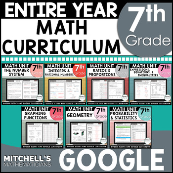 Preview of 7th Grade Math Curriculum Bundle CCSS Aligned