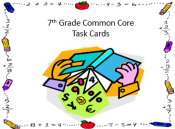 Preview of Task Cards for the Year - 7th Grade Math