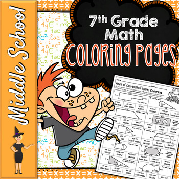 Preview of 7TH GRADE MATH COMMON CORE COLOR BY NUMBER, QUIZZES - GROWING BUNLDE!