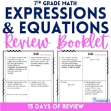 Expressions and Equations Review Booklet for 7th Grade Math