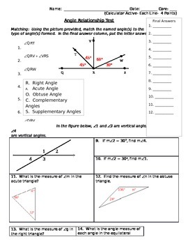 Preview of 7th Grade Common Core Geometry Standard Test