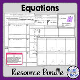 Equations Bundle (One-, Two-, and Multi-Step) - Notes, Pra