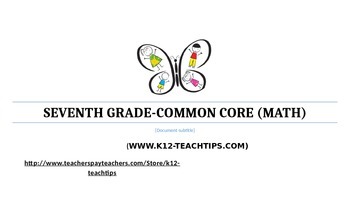 Preview of 7th Grade Common Core Math Student Chart