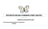 7th Grade Common Core Math Student Chart