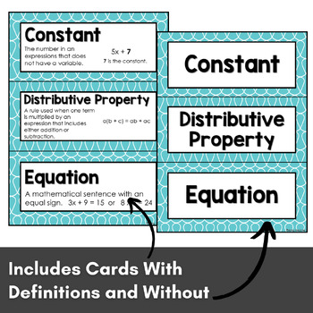 7th grade math vocabulary words common core aligned tpt