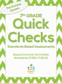 7th Grade Math Common Core Quick Check Mini Assessments (7.NS.1 - 7.NS.3)