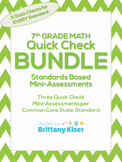 7th Grade Math Common Core Quick Check Mini Assessments BUNDLE!