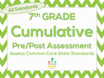 Preview of 7th Grade Math Cumulative Pre/Post Test Assessment